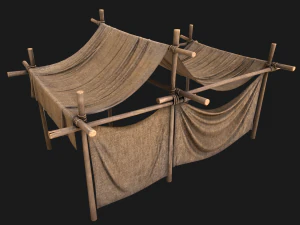 Market Stalls Tent Camping Pack Bazaar Merchant Stand set 3D Model