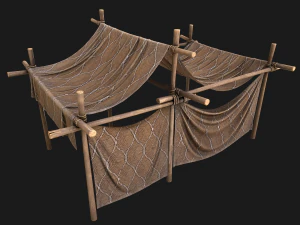 Market Stalls Tent Camping Pack Bazaar Merchant Stand set 3D Model