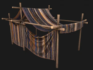 Market Stalls Tent Camping Pack Bazaar Merchant Stand set 3D Model