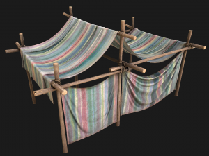 Market Stalls Tent Camping Pack 3D Model