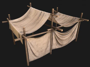 Market Stalls Tent Camping Pack Bazaar Merchant Stand set 3D Model