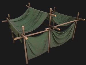 Market Stalls Tent Camping Pack Bazaar Merchant Stand set 3D Model