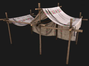 Market Stalls Tent Camping Pack Bazaar Merchant Stand set 3D Model