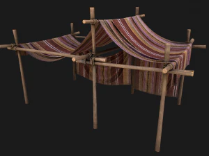 Market Stalls Tent Camping Pack Bazaar Merchant Stand set 3D Model