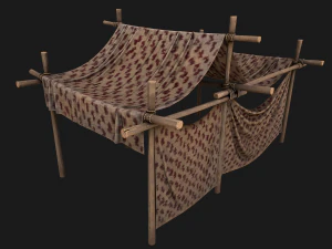 Market Stalls Tent Camping Pack Bazaar Merchant Stand set 3D Model