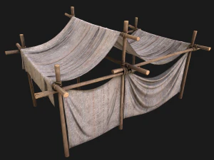 Market Stalls Tent Camping Pack Bazaar Merchant Stand set 3D Model