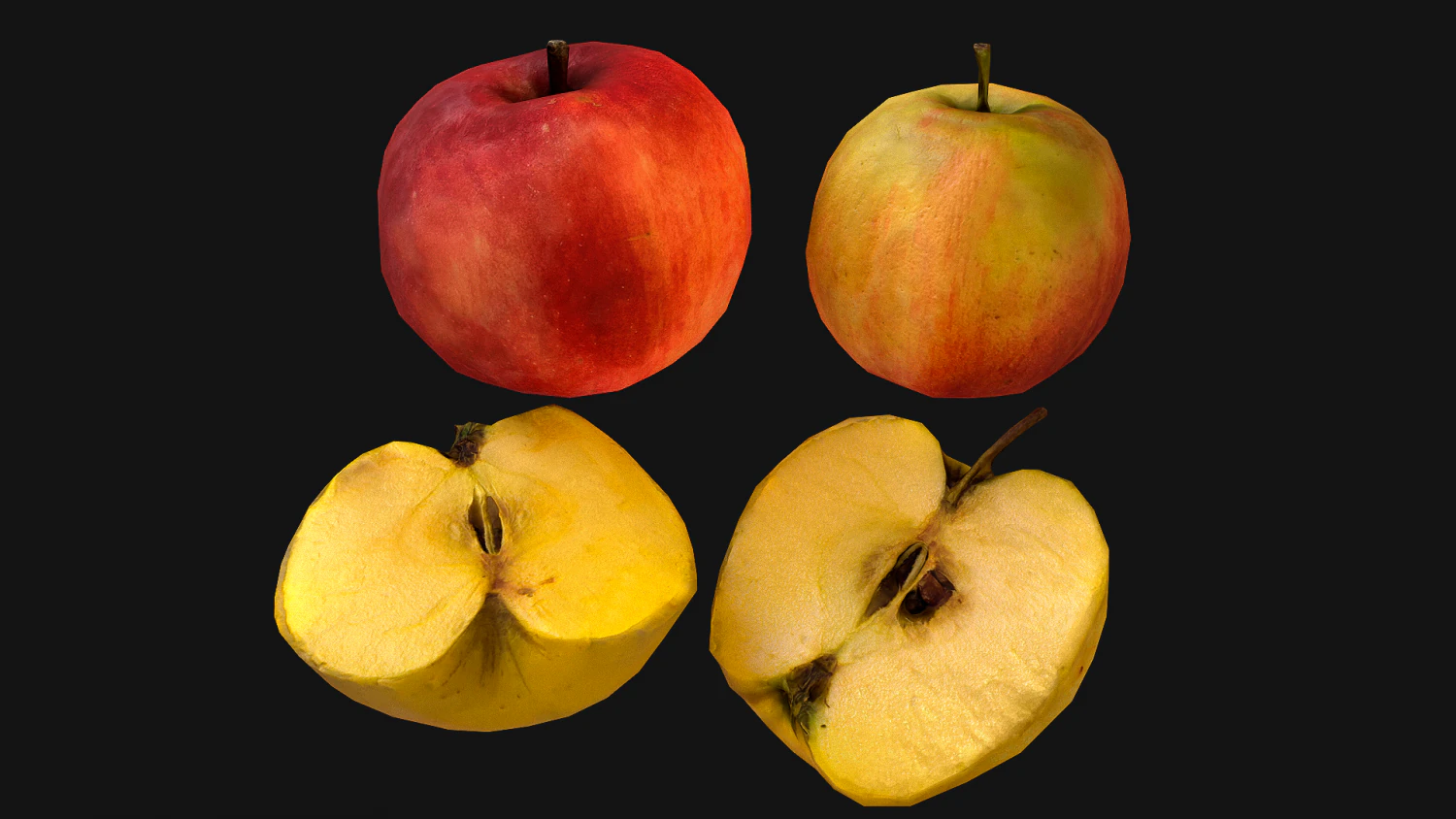 Apple 3D Model .c4d .max .obj .3ds .fbx .stl .blend 