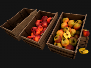 Apples Box Crate Stand 3D Models