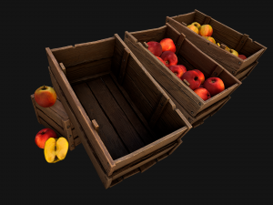 Apples Box Crate Stand 3Dモデル