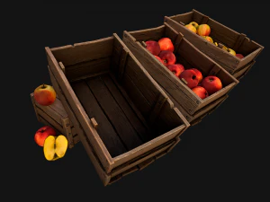 Apples Box Crate Stand 3D Model