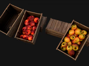 Apples Box Crate Stand 3D Model