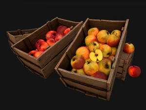 Apples Box Crate Stand 3D Model