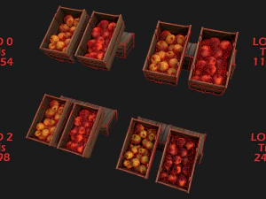Apples Box Crate Stand 3D Model