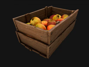 Apples Box Crate Stand 3D Model