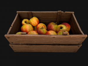 Apples Box Crate Stand 3Dモデル