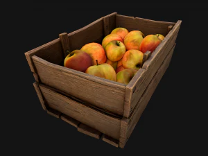 Apples Box Crate Stand 3D Model