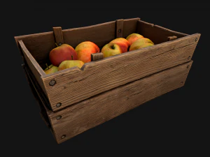Apples Box Crate Stand 3D Model