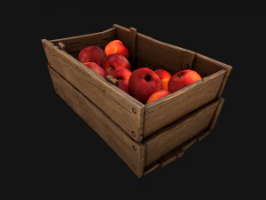 Apples Box Crate Stand 3D Model