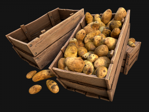 Potato Box Crate Stand 3D Model