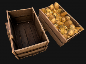 Potato Box Crate Stand Model 3D