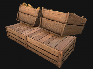 Potato Box Crate Stand Model 3D