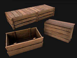 Potato Box Crate Stand Bazaar Stall Vegetable Food 3D Model