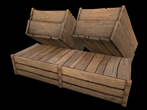 Cucumbers Box Crate Bazaar Food Stand Stall 3D Model