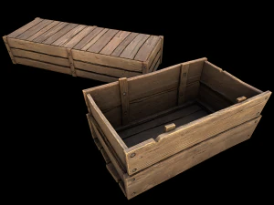 Cucumbers Box Crate Bazaar Food Stand Stall 3D Model