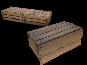 Cucumbers Box Crate Bazaar Food Stand Stall 3D Model