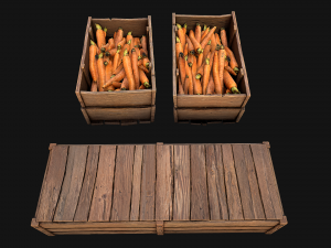 Carrots Box Crate Stand 3D Модель