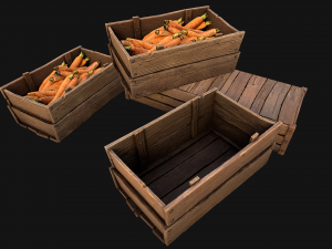Carrots Box Crate Stand 3D Модель
