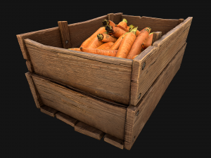 Carrots Box Crate Stand 3D Модель