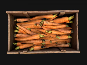 Carrots Box Crate Stand Bazaar Stall 3D Model