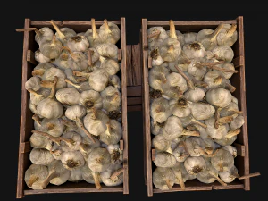 Garlic Box Crate Vegetable Bazaar Stand Stall Market 3D Model