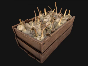 Garlic Box Crate Vegetable Bazaar Stand Stall Market 3D Model
