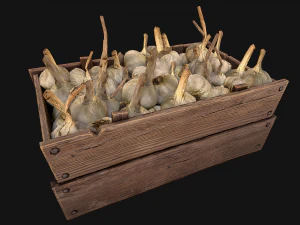 Garlic Box Crate Vegetable Bazaar Stand Stall Market 3D Model