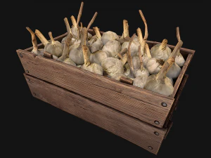Garlic Box Crate Vegetable Bazaar Stand Stall Market 3D Model