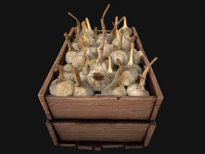 Garlic Box Crate Vegetable Bazaar Stand Stall Market 3D Model