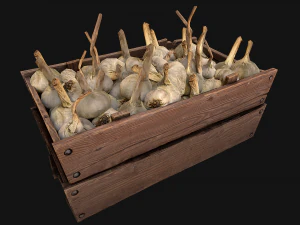 Garlic Box Crate Vegetable Bazaar Stand Stall Market 3D Model