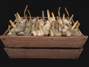 Garlic Box Crate Vegetable Bazaar Stand Stall Market 3D Model