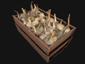 Garlic Box Crate Vegetable Bazaar Stand Stall Market 3D Model
