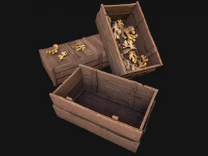 Crate Ginger Box Crate Stand 3D Model