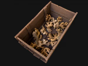 Crate Ginger Box Crate Market Bazaar Food Stand Stall 3D Model