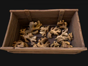 Crate Ginger Box Crate Market Bazaar Food Stand Stall 3D Model