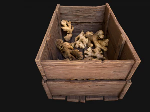 Crate Ginger Box Crate Market Bazaar Food Stand Stall 3D Model