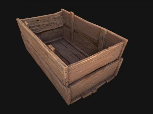 Crate Ginger Box Crate Market Bazaar Food Stand Stall 3D Model