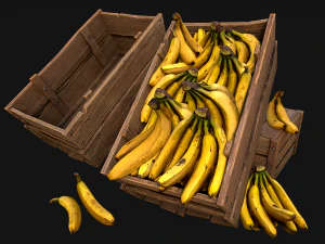 Tempat Kotak Pisang Peti Model 3D