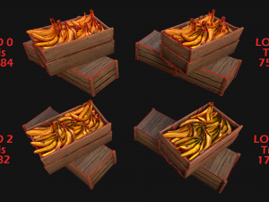 Crate Bananas Box Stand Model 3D