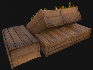 Crate Bananas Box Stand Model 3D