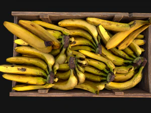 Crate Bananas Box Stand Bazaar Market Stall Banana Fruit 3D Model